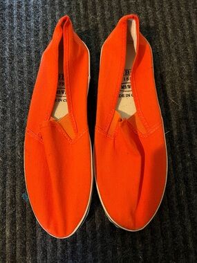 Men's Slip-On Canvas Sneakers in Bright Orange